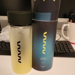 Yellow Ombre Glass Water Bottle